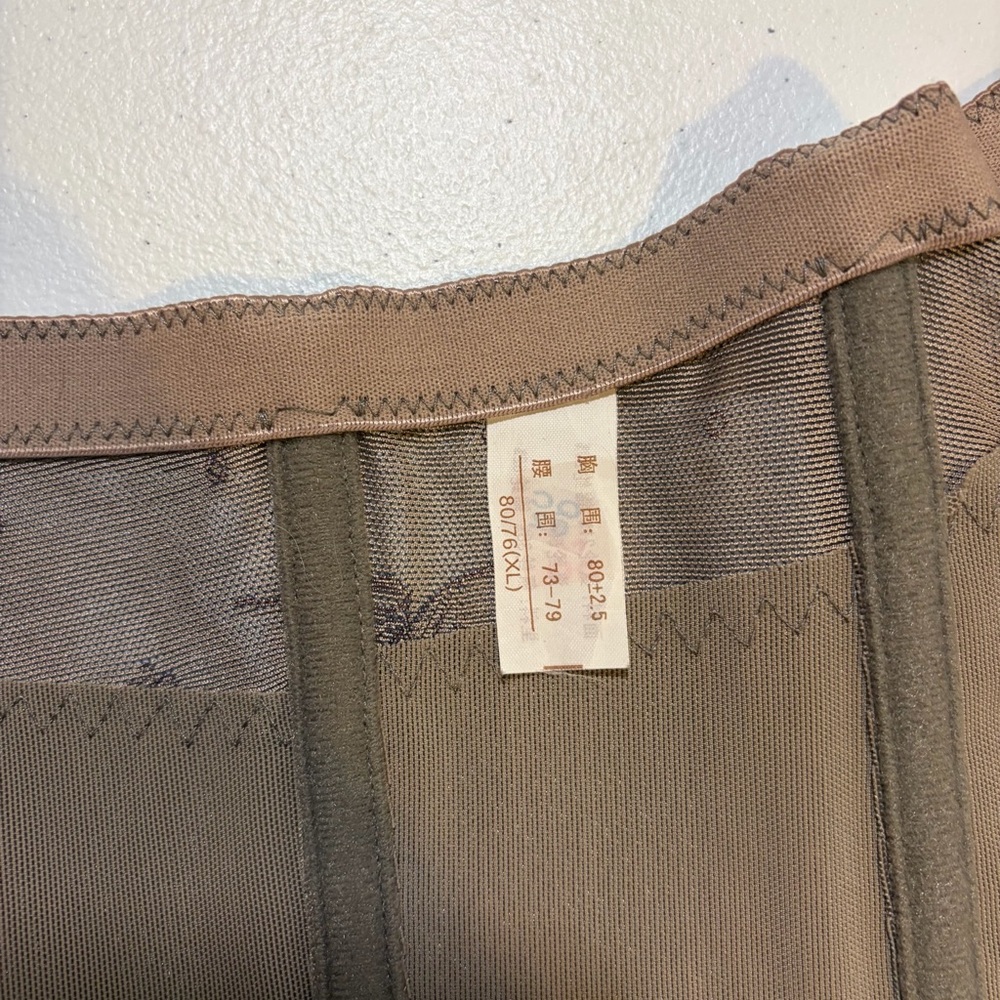 Retro Grey Sheer Mesh Lace Floral Girdle Waist Training Corset Zipper size small - Picture 9 of 9